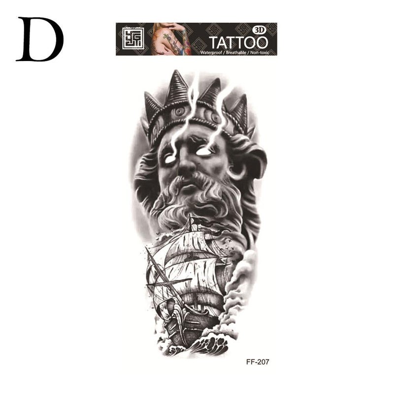 Waterproof temporary tattoo stickers with wolf head motifs and Arabic script.